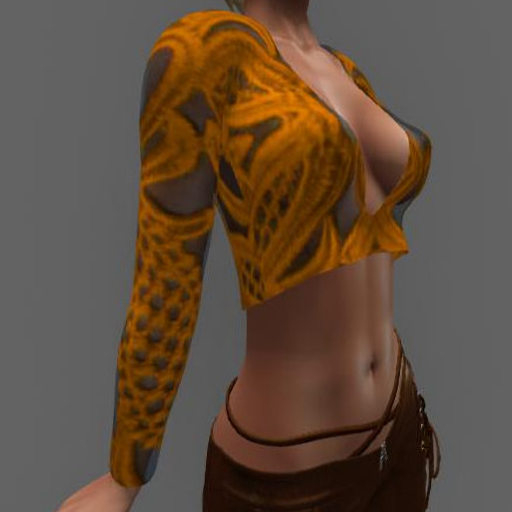 Maitreya cropped top - Brocade lace orange