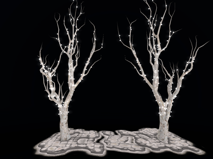 MC Winter Frost Cobblestone White Trees