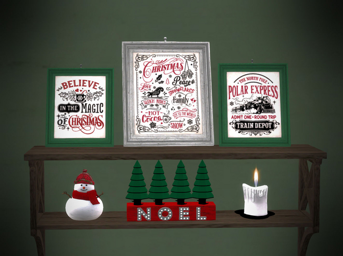Christmas Shelves, Decorations, Signs, Mesh, Copy/Mod,  LI-4