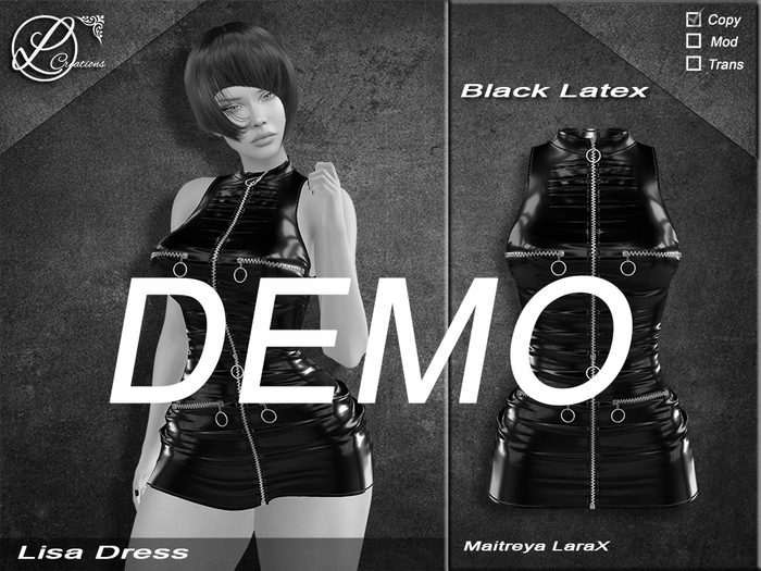 Lisa Dress Larax Black Latex Demo