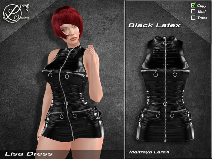Lisa Dress Larax Black Latex