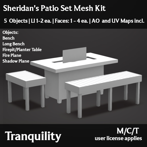 Tranquility - Sheridan's Patio Set Mesh Kit
