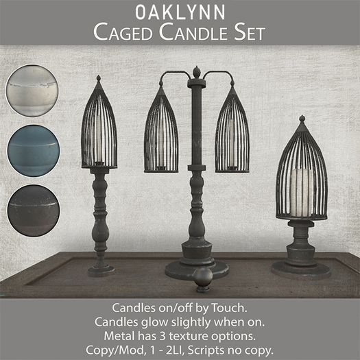 Oaklynn Caged Candles Set