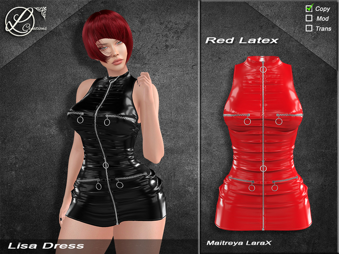 Lisa Dress Larax Red Latex