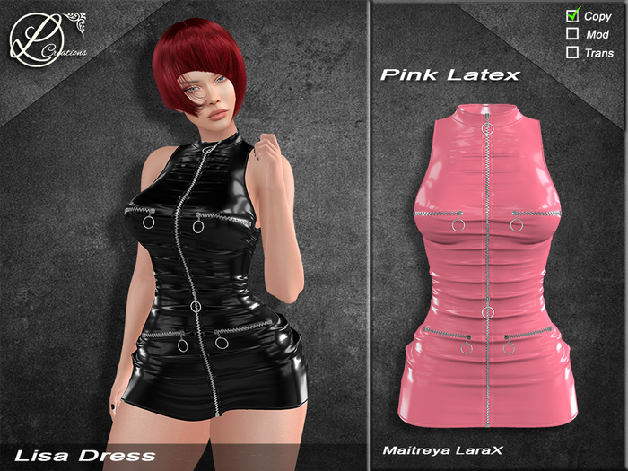 Lisa Dress Larax Pink Latex