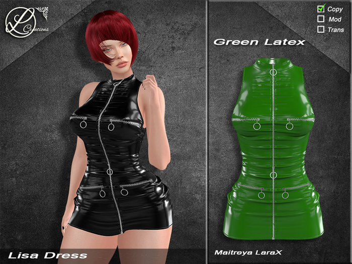 Lisa Dress Larax Green Latex