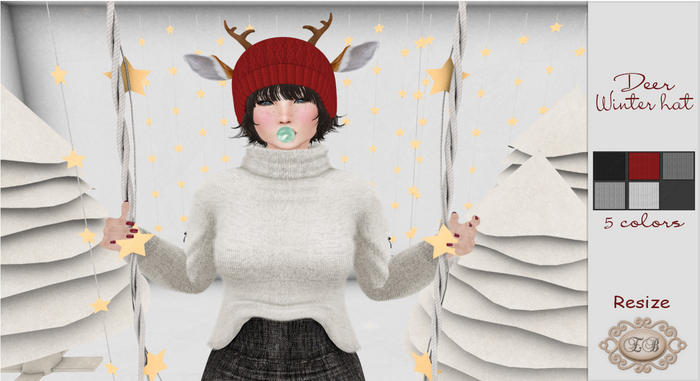 .:Ecce Bellus: Winter Deer Hat Mixed Color's