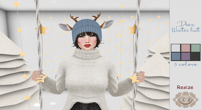 .:Ecce Bellus: Winter Deer Hat Light Color's