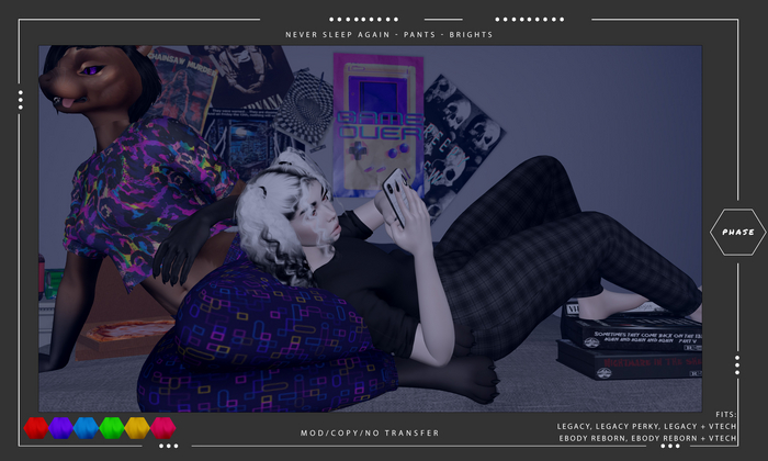 PHASE - Never Sleep Again - Sleep Pants BRIGHTS