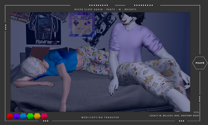 PHASE - Never Sleep Again - Sleep Pants M BRIGHTS