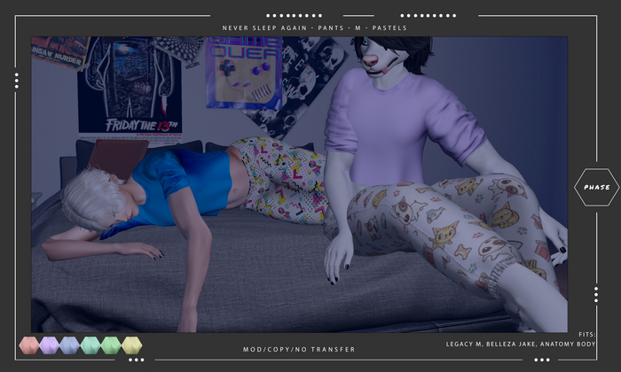 PHASE - Never Sleep Again - Sleep Pants M PASTELS