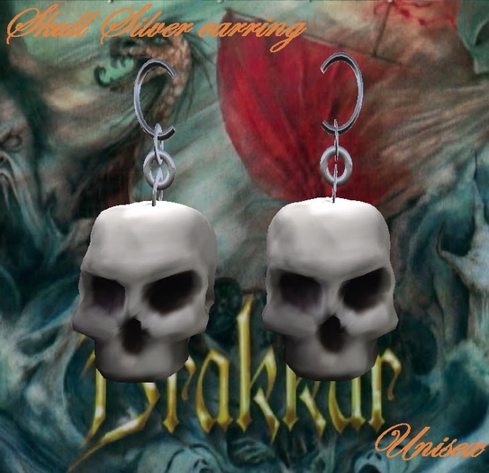 Skull  earring silver