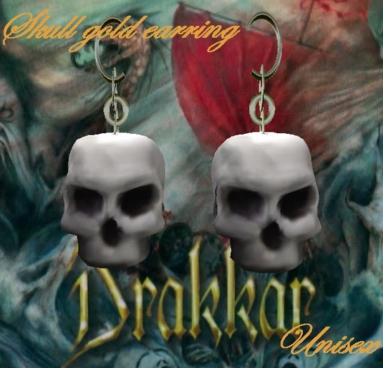 Skull gold earring