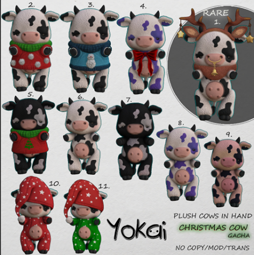 1.YOKAI - Christmas Cow - Deer Cow RARE