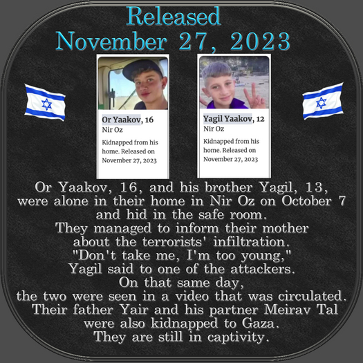 !Released Nov. 27, 2023 Released Yaakov Children