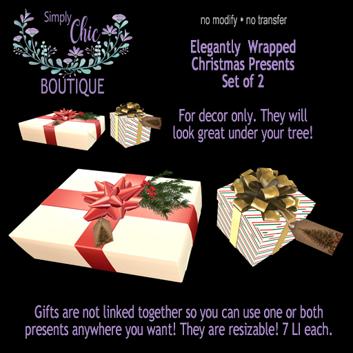 Elegantly Wrapped Christmas Presents