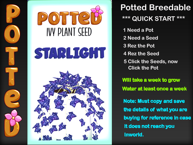 Potted: Ivy Plant Seed: Starlight