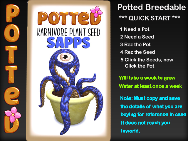 Potted: Karnivore Plant Seed: Sapps