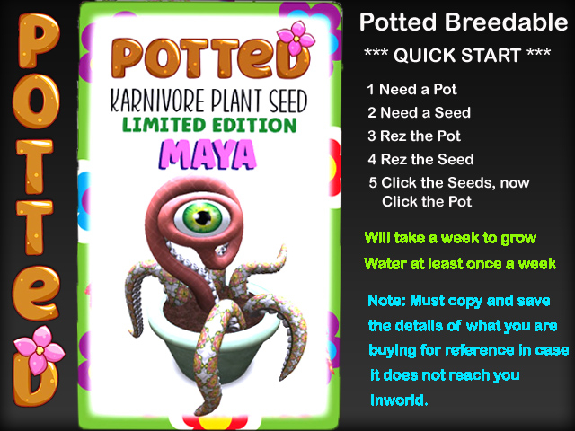 Potted: Karnivore Plant Seed: Limited Edition Maya