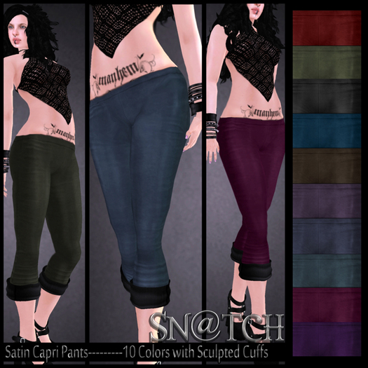 :::Sn@tch Satin Capris:::