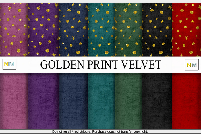 Golden Print Velvet A Textures