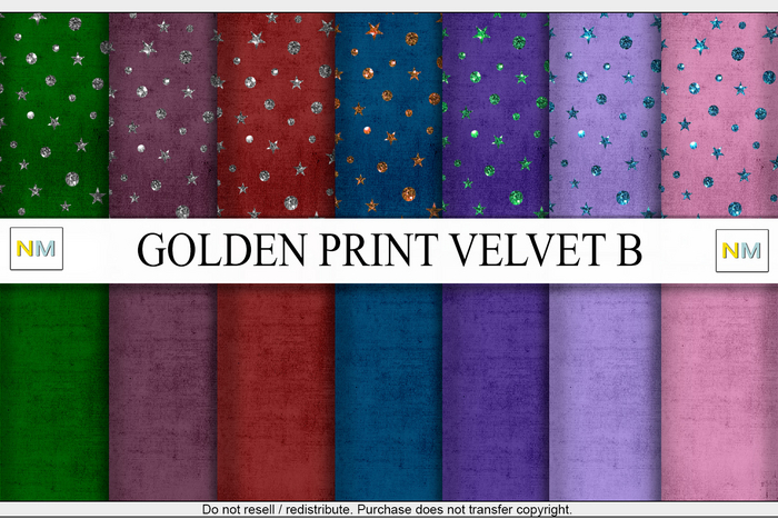 Golden Print Velvet B Textures