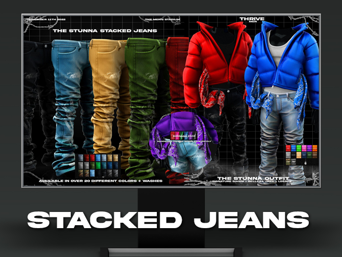 THRIVE: Stunna Stacked Jeans - FATPACK