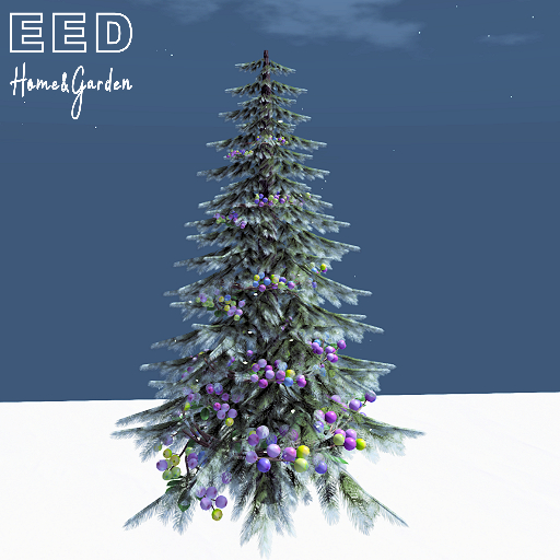 EED's CHRISTMASTREE w PINK BERRIES SNOWY resizer c