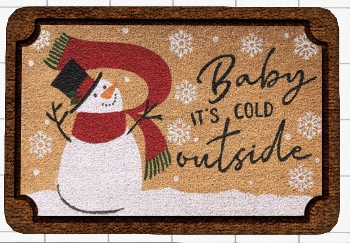 ~Confetti Time~ Welcome Mat Baby It's Cold Outside
