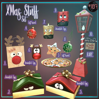 Second Life Marketplace - 10- #187# XMas Stuff - XMas Street Lamp RARE