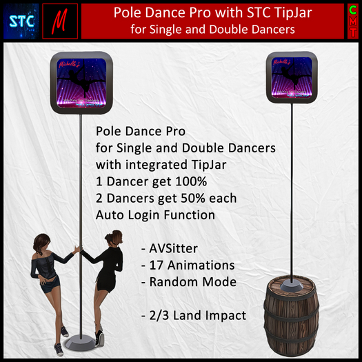 Single / Double Pole Dance Pro with Autologin Multiuser TipJar