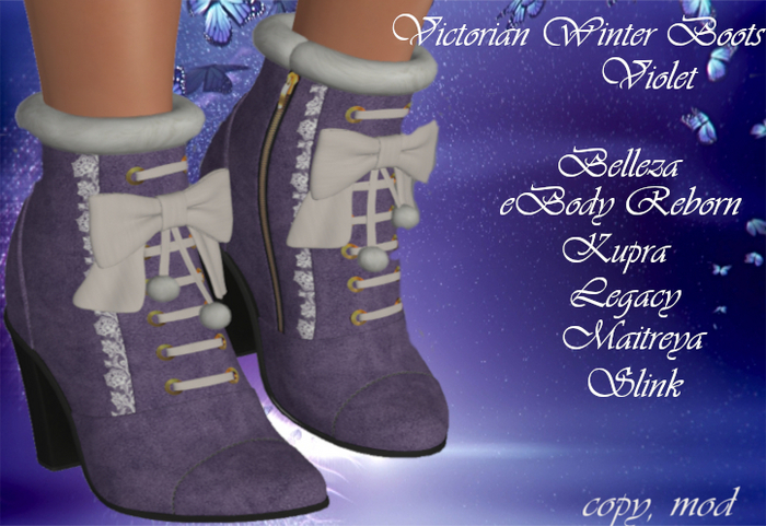 Victorian Winter Boots Violet