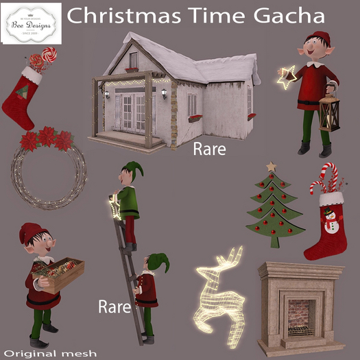 02 .:Bee designs:.Christmas Time Gacha Cottage RARE