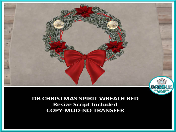 DB CHRISTMAS SPIRIT WREATH RED  ADD ME