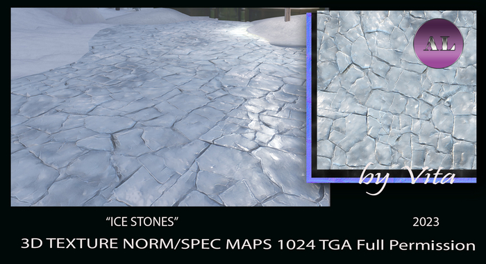 Vita's 3D Texture -ICE STONES WITH AO MAPS 2023