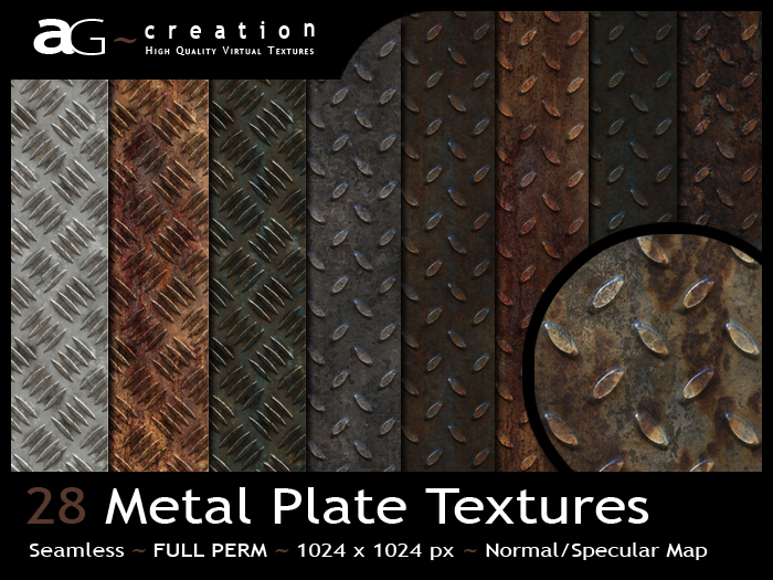 ~AG~ Creation ~ Metal Plate Textures Full Perm