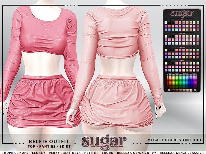 [sugar] Belfie Outfit [FAT PACK] •kupra•kups•legacy•perky•maitreya•petite•reborn•belleza gen.x curvy•gen.x classic