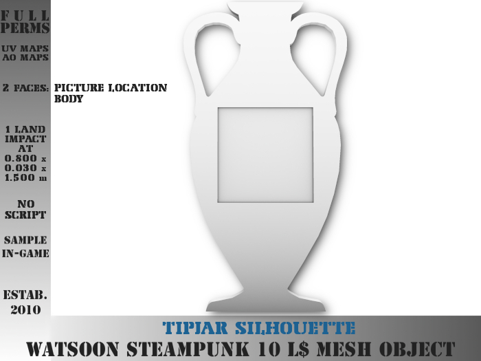 Tipjar silhouette - 1 LI - FULL PERM Mesh