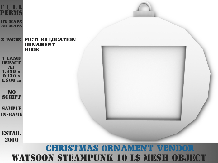 Christmas ornament vendor - 1 LI - FULL PERM Mesh