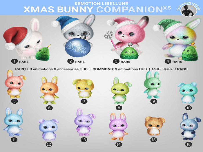 3. SEmotion Libellune Xmas Bunny XS Companion RARE