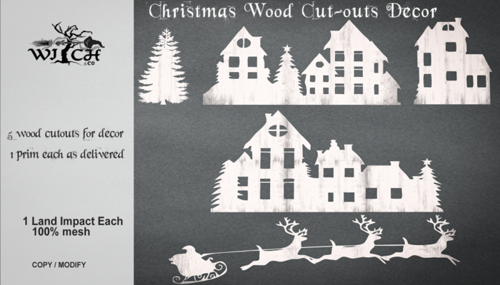 W&Co. Wood Cutouts Decor Set Boxed