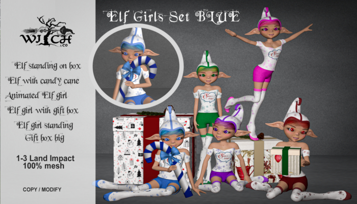 W&Co. Elf Girls Set Blue Boxed