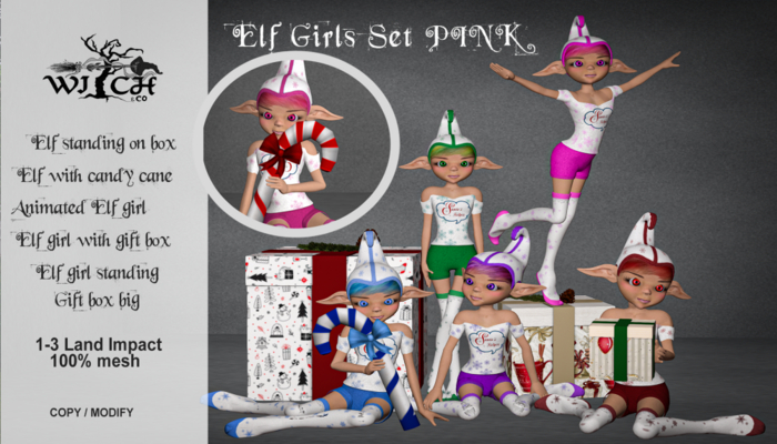 W&Co. Elf Girls Set Pink Boxed
