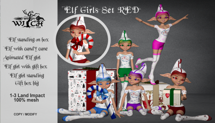 W&Co. Elf Girls Set Red Boxed