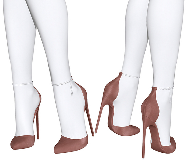 Teased - Delice Ankle Chain Pumps Chestnut