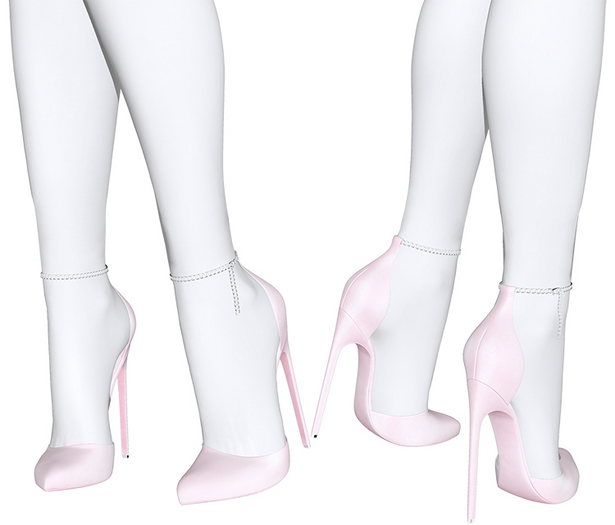 Teased - Delice Ankle Chain Pumps Powder