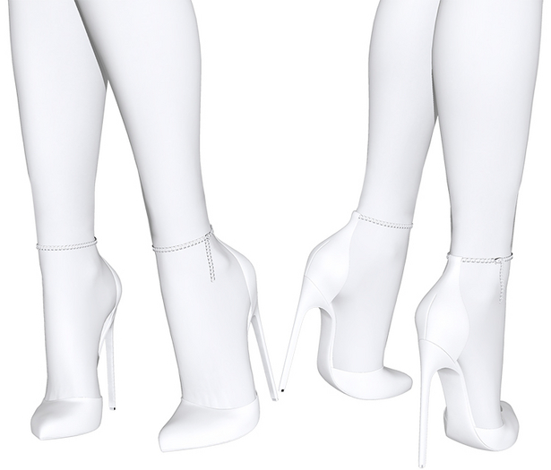 Teased - Delice Ankle Chain Pumps White