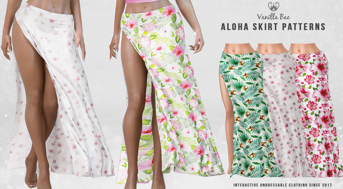 *Vanilla Bae* Aloha Skirt - Pattern Pack # 4 - Strip Me Interactive - Maitreya / Legacy / Ebody Reborn