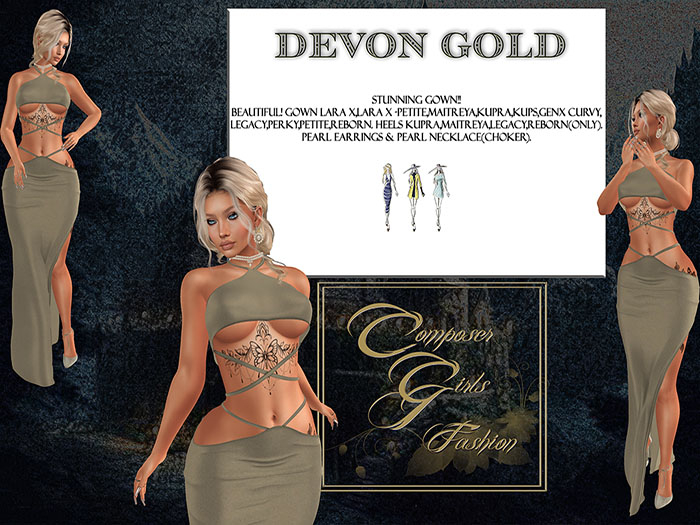 !CGF-*Devon Gold*Gown Outfit