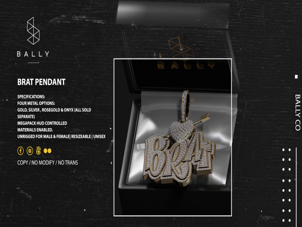 'BALLY' Brat Pendant Silver